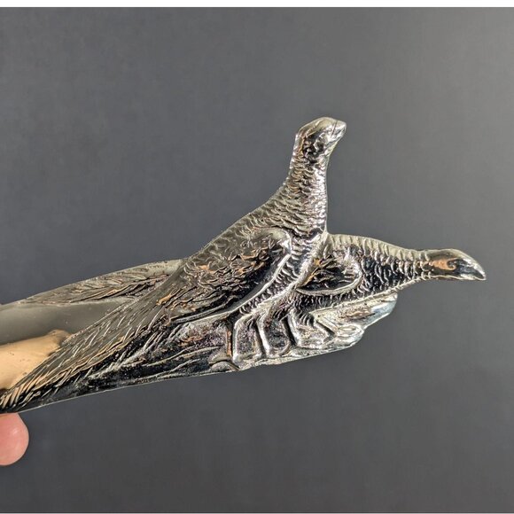 Silver Metal Pheasant Letter Opener: Chromed Desk Accessory - Picture 1 of 8